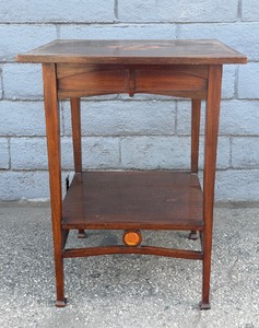  Liberty attribution inlaid mahogany lamp table stand